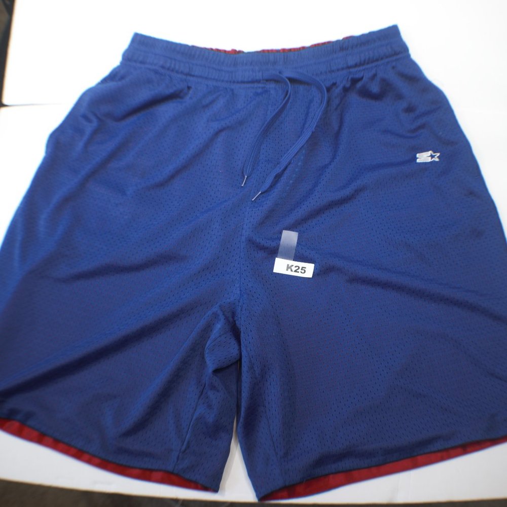 Starter Atlhletic Shorts RED silky + BLUE mesh net